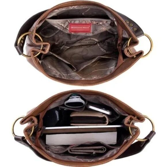 New Hobo Handbags for Women Vegan Leather Contrast Colors Top Handle Satchel Bag - Picture 12 of 16